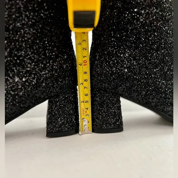 Black glitter boots