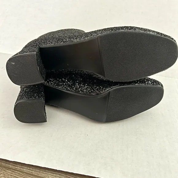 Black glitter boots