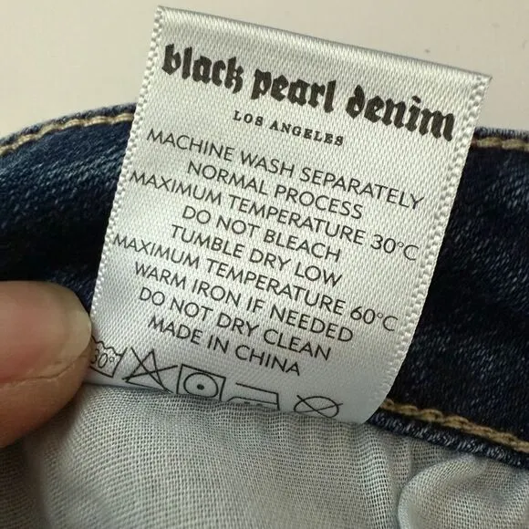 Black Pearl Denim LA Distressed Flare‎ Jeans Medium Wash Vintage Style 3