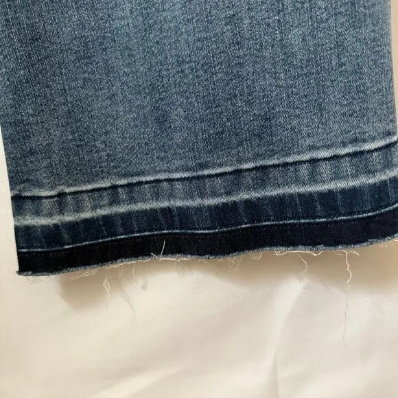 Black Pearl Denim LA Distressed Flare‎ Jeans Medium Wash Vintage Style 3