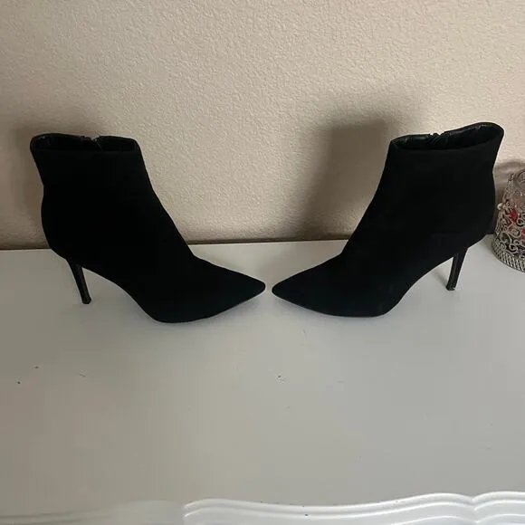 Black suede ankle boots