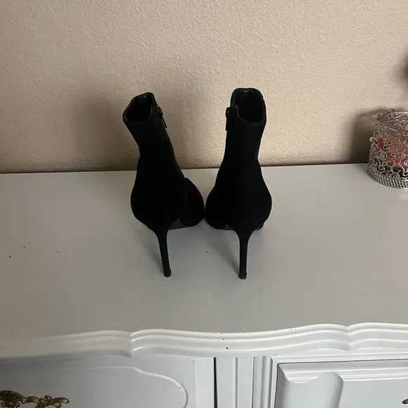Black suede ankle boots