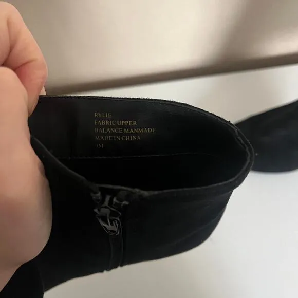 Black suede ankle boots