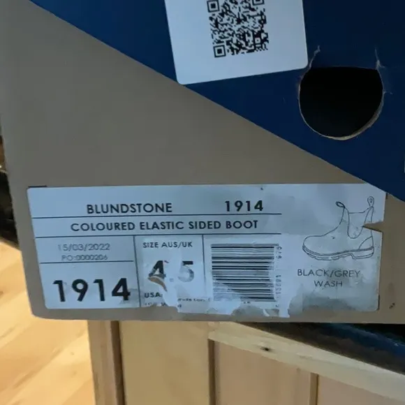 Blundstone 1914 Chelsea Black / Grey Wash Boots. Size 4.5AU / EU 36