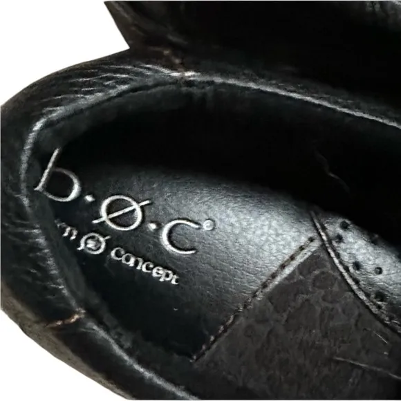 BOC Born Concept Leather Women’s Size 9/40.5Black Mules Comfort Pebble…
