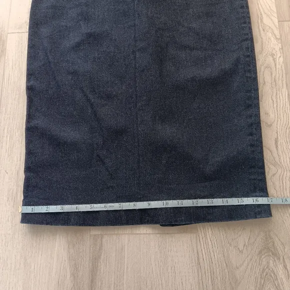Boden Blue Denim Pencil Midi Skirt Purple Waistband Detail Lined Size 6L