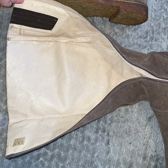 Boden Tall Light Brown Suede Riding Boots. Inside Zippers.  Rubber Sole. Size 7