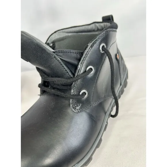 Bogs Casual Chukka Boots Men's Size 8.5 Leather Waterproof Black Durafresh