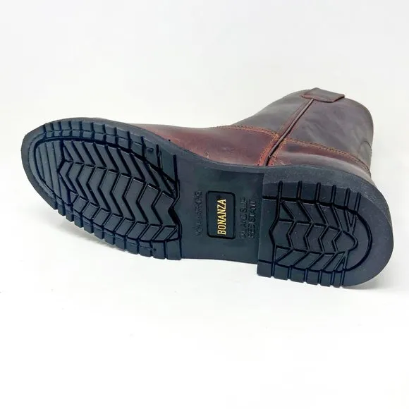 Bonanza 10&quot; Goodyear Welt Chedron Full Grain Leather Mens Work Boots BA 103