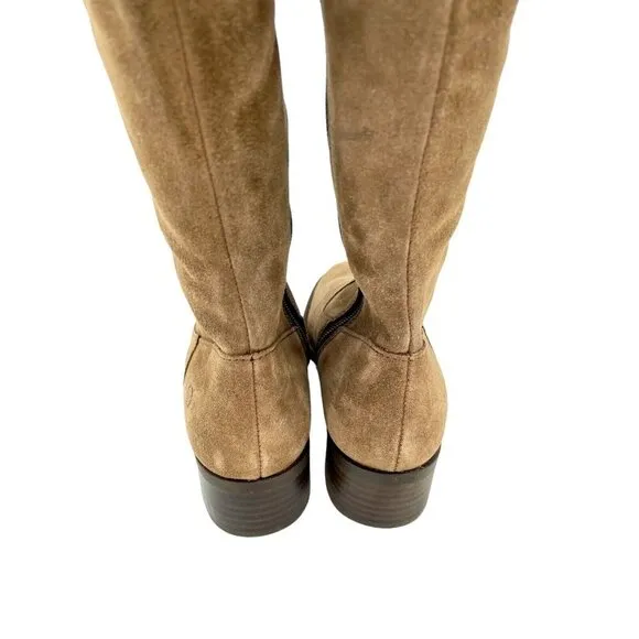 Born Cotto Back Lace Up Riding Boots Brown Suede Leather SZ 6 Wide