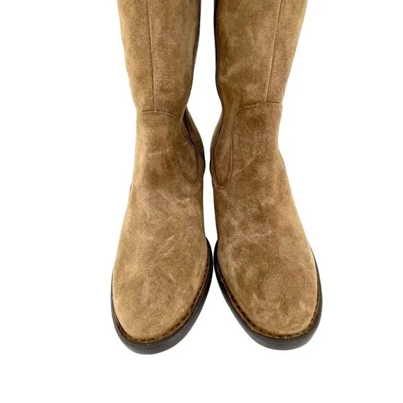Born Cotto Back Lace Up Riding Boots Brown Suede Leather SZ 6 Wide