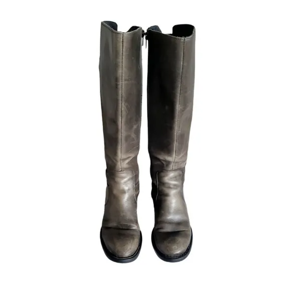 Born Distressed Leather Zip Tall Riding Boots D78691 Women's Size 6.5 M