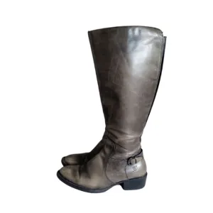Born Distressed Leather Zip Tall Riding Boots D78691 Women's Size 6.5 M