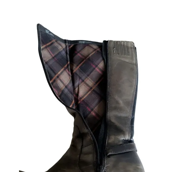 Born Distressed Leather Zip Tall Riding Boots D78691 Women's Size 6.5 M