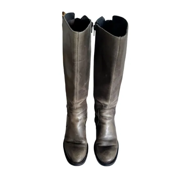 Born Distressed Leather Zip Tall Riding Boots D78691 Women's Size 6.5 M