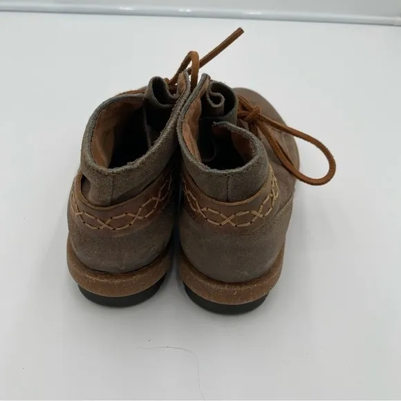 Born Leather BOHO Aztec Lace Up Moccasin Ankle Boots Booties Shoes Brown Size 7