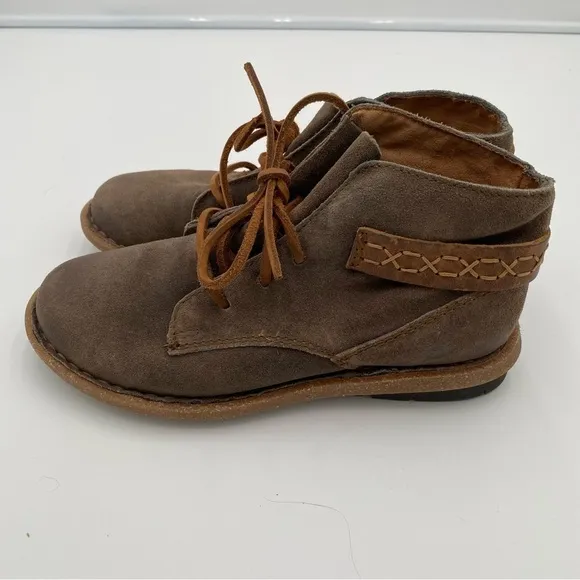 Born Leather BOHO Aztec Lace Up Moccasin Ankle Boots Booties Shoes Brown Size 7