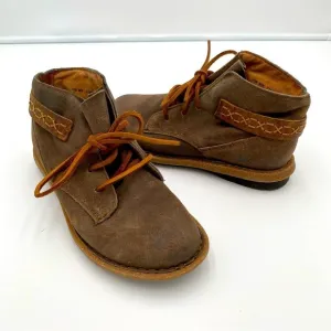 Born Leather BOHO Aztec Lace Up Moccasin Ankle Boots Booties Shoes Brown Size 7