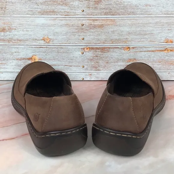 Born Lex Brown Slip-On Loafers Size 8