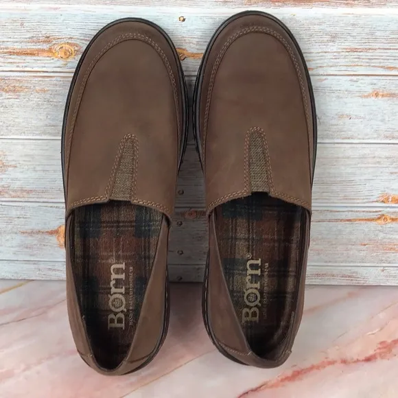 Born Lex Brown Slip-On Loafers Size 8