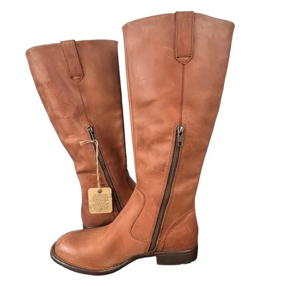 BORN SHAUNIE LEATHER TALL RIDING BOOTS IN BROWN NWT WOMEN'S SIZE 6