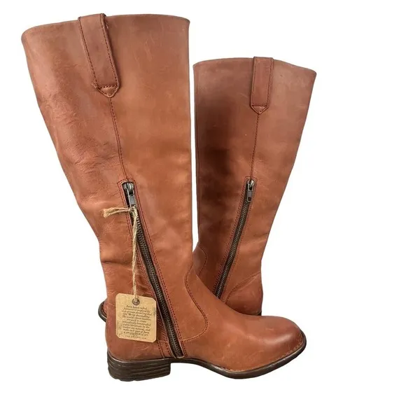 BORN SHAUNIE LEATHER TALL RIDING BOOTS IN BROWN NWT WOMEN'S SIZE 6