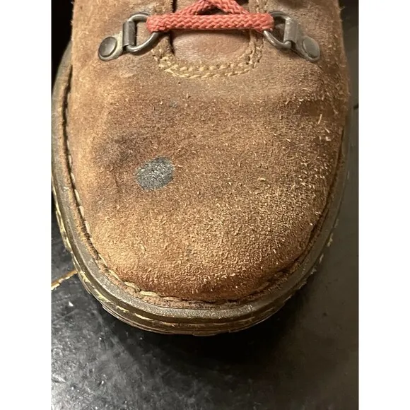 BORN STOCK BROWN STONE SUEDE Hiking Boots M2775 Size US 9.5/ 43 Red Laces