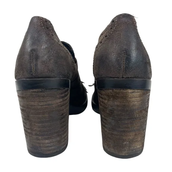 Born Women 6M Hazel Brown Suede Leather Buckles Fringe Oxford Pumps‎ Shoes