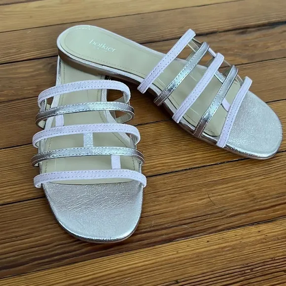 Botkier Bridger Metallic Leather Sandals - Size 6
