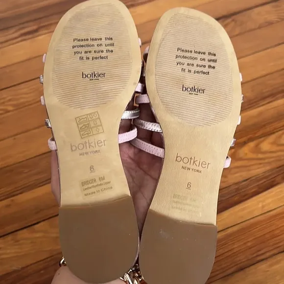 Botkier Bridger Metallic Leather Sandals - Size 6