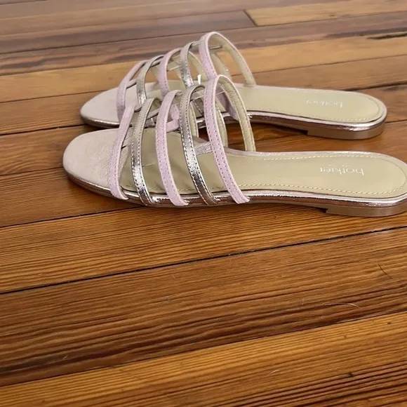 Botkier Bridger Metallic Leather Sandals - Size 6