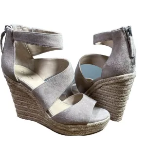BOTKIER Women's Taupe Beige 1-1/2&quot; Platform Julian Wedge Shoes 6.5 M