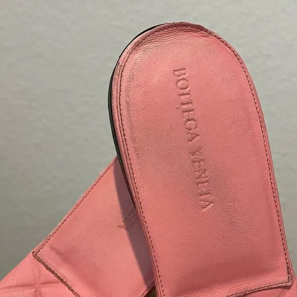 Bottega Veneta Pink Woven Quilted Leather Lido Flat Sandals Womens Size 42 US 12