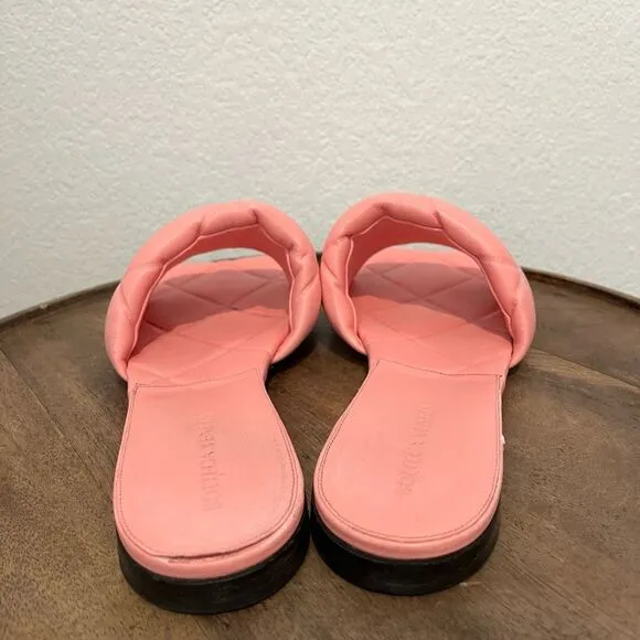 Bottega Veneta Pink Woven Quilted Leather Lido Flat Sandals Womens Size 42 US 12