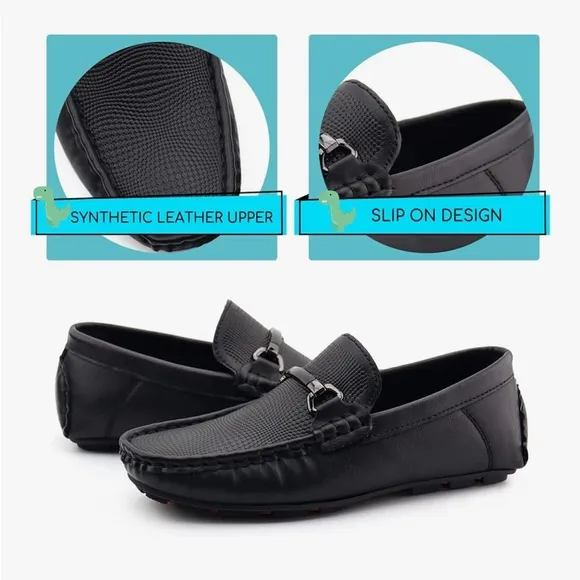 Boys Penny Loafer Slip-On Moccasin Dress Shoes