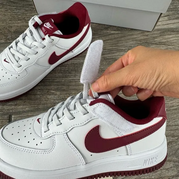 Brand New Nike Air Force 1 Low Easyon White/Team Red Kids Preschool Casual Shoes