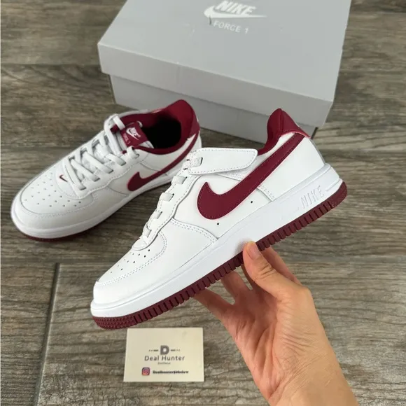 Brand New Nike Air Force 1 Low Easyon White/Team Red Kids Preschool Casual Shoes