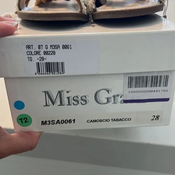 Brand new with box Miss Grant little girls sandals with tie on the ankle size28