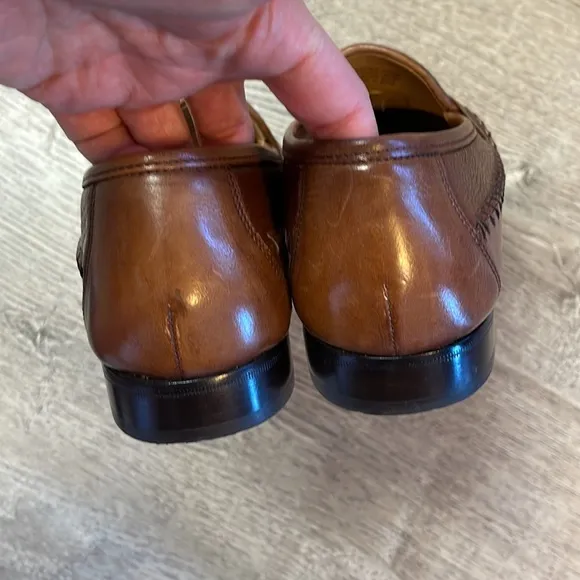 Brass Boot Loafers Shoes Tassel Mens 9 M Brown Handmade Leather India Stitching