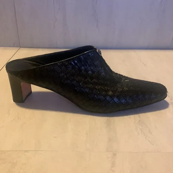 Brighton Tynan Brown Leather Basketweave Mules Slip on Shoes Size 9.5M