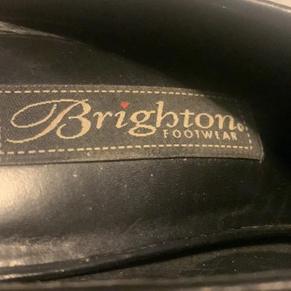 Brighton Tynan Brown Leather Basketweave Mules Slip on Shoes Size 9.5M