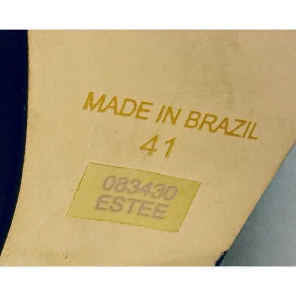 Bronx So Today Black Leather Open Toe Platform Heel Shoes Brazil Size 41/US 10