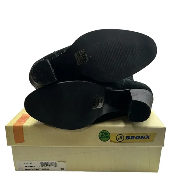 BRONX Yannik Tall Black Suede Boots 38 / 7.5
