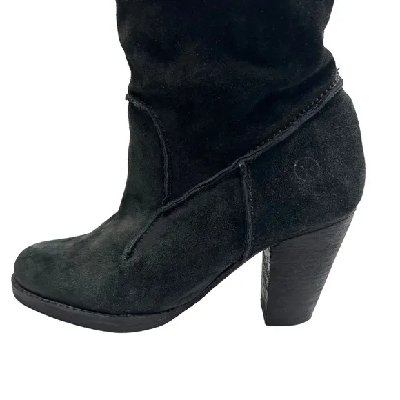 BRONX Yannik Tall Black Suede Boots 38 / 7.5