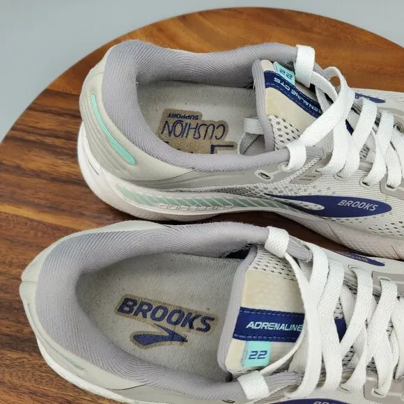Brooks Adrenaline GTS 22 Shoes Women's 9 Gray Running Gym Athletic Sneakers