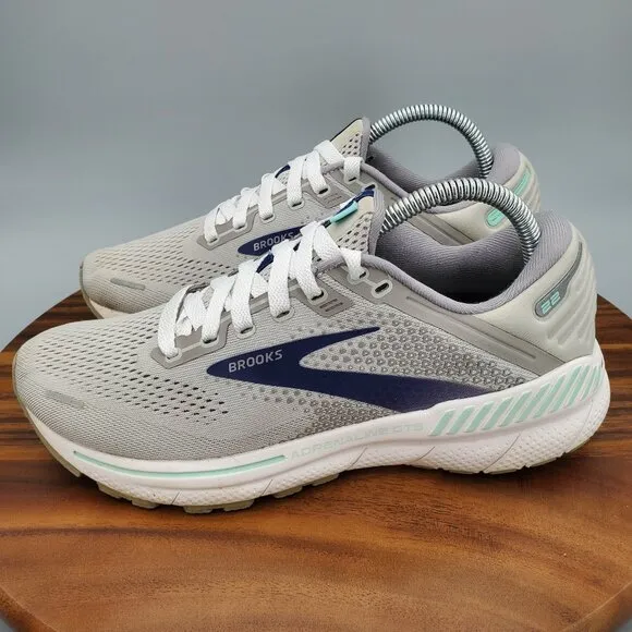 Brooks Adrenaline GTS 22 Shoes Women's 9 Gray Running Gym Athletic Sneakers