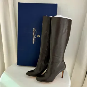 Brooks Brothers Tall Brown leather Womens high heel boots SZ 9.5 M