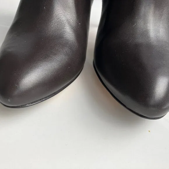 Brooks Brothers Tall Brown leather Womens high heel boots SZ 9.5 M