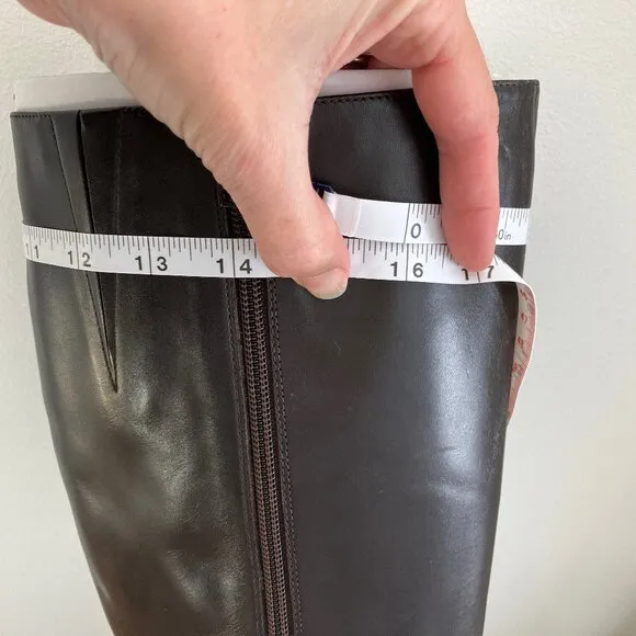 Brooks Brothers Tall Brown leather Womens high heel boots SZ 9.5 M