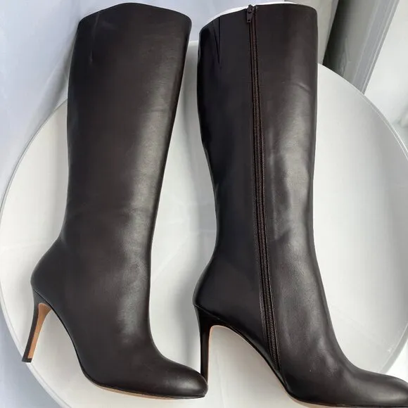 Brooks Brothers Tall Brown leather Womens high heel boots SZ 9.5 M